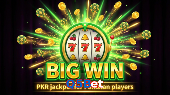 Big win animation on Q5Bet slot game